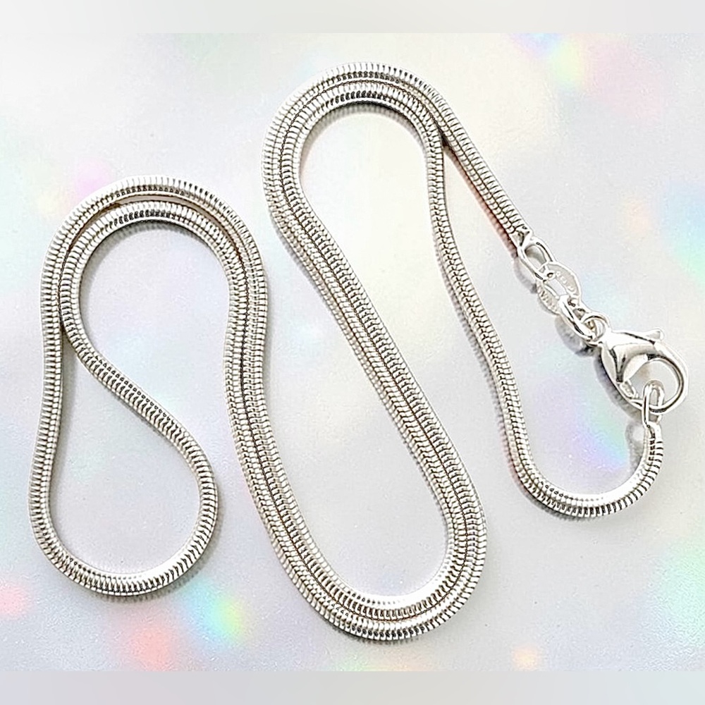 Genuine Italian 925 Sterling Silver 2mm or 3mm Snake Chain 18in/45cm Brand New